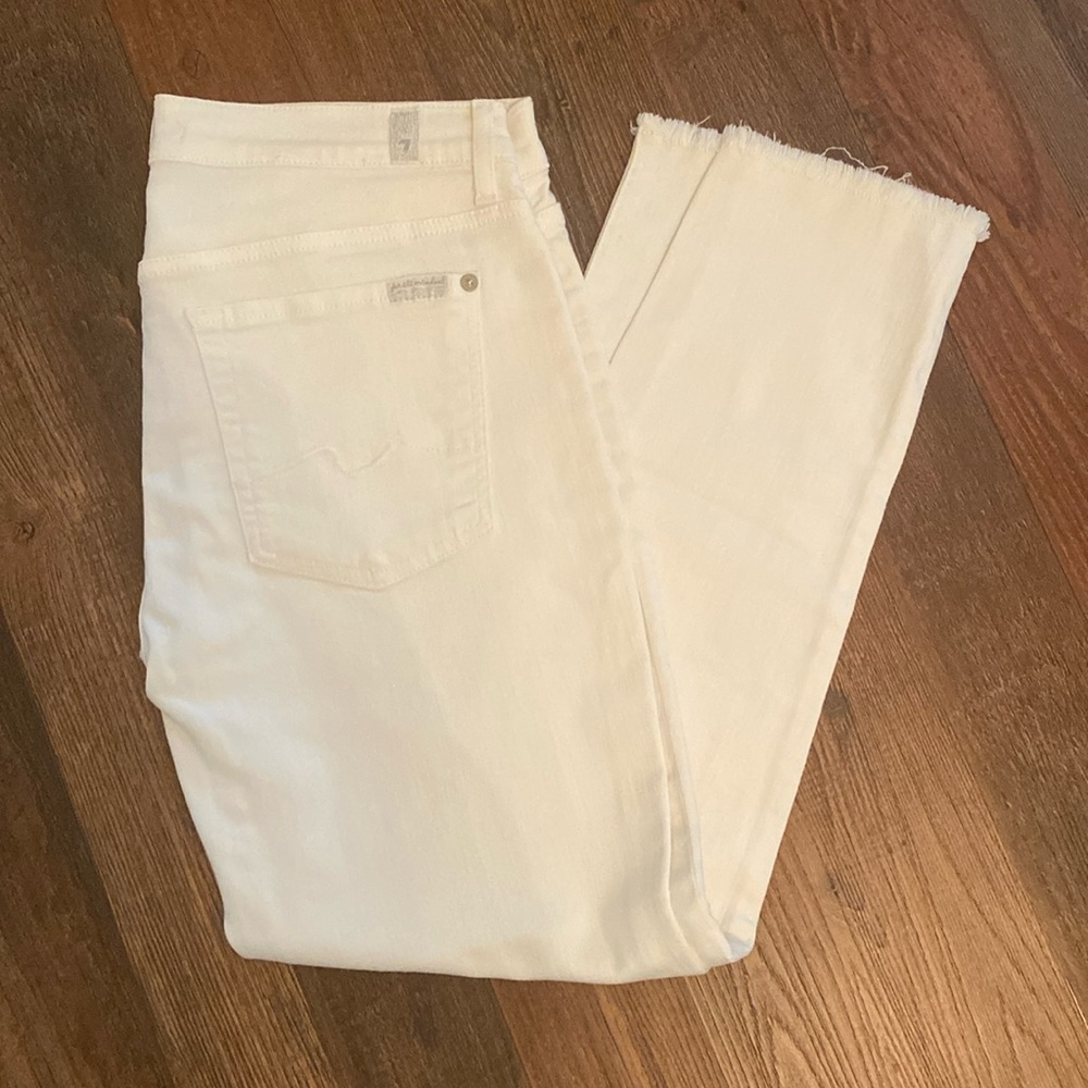 7 for all mankind white skinny jeans